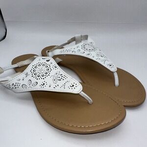 Sonoma Women's‎ Good For Life Toe-Thong Sandals With Back Strap White Size 7-8